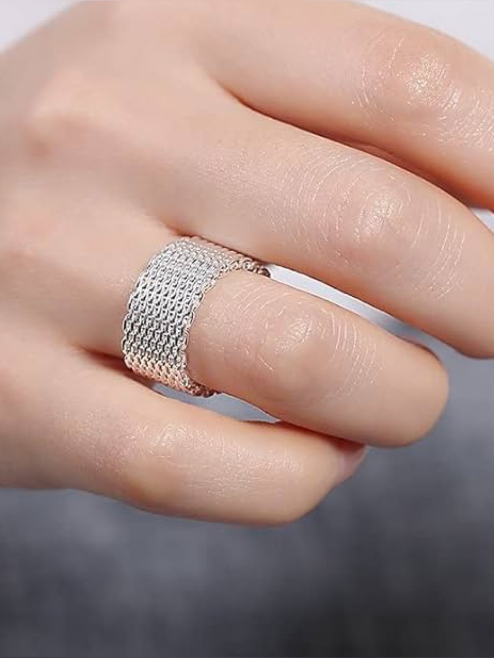 Sterling Woven Mesh Ring - Picture 3 of 7